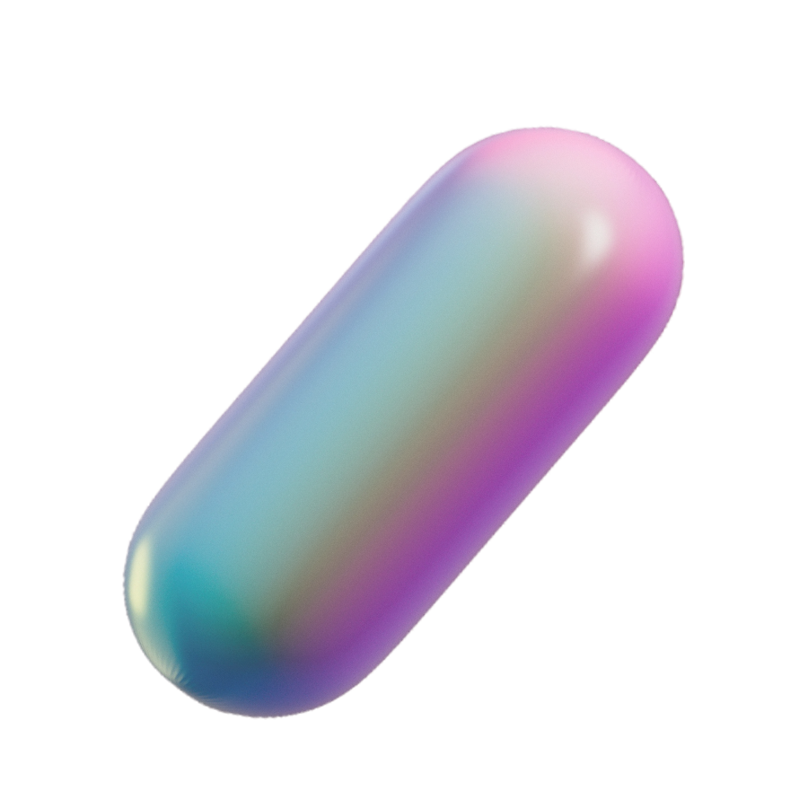a futuristic purple tube looking like a pill